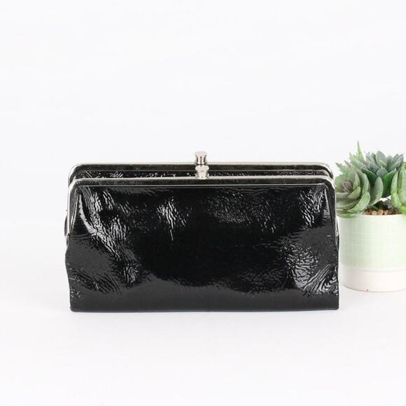 Hobo Lauren Black Patent Leather Wallet / Clutch - Picture 2 of 9